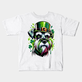 Standard Schnauzer's Joyful St Patrick's Day Celebration Kids T-Shirt